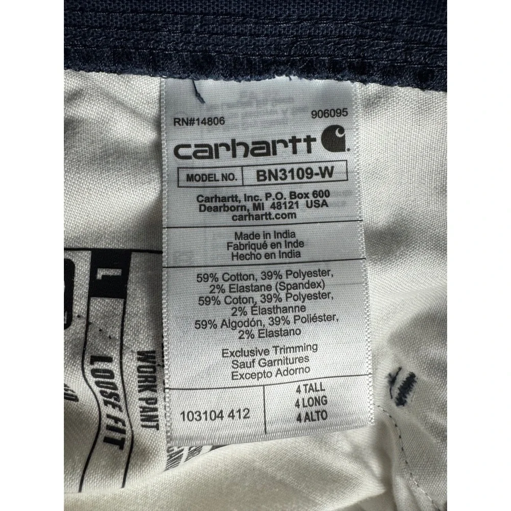 Carhartt Womens Rugged Professional Rugged Flex Canvas Work Pants 4 Tall - Picture 6 of 16